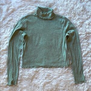 Madewell Soju Ribbed Cropped Turtleneck Tee
